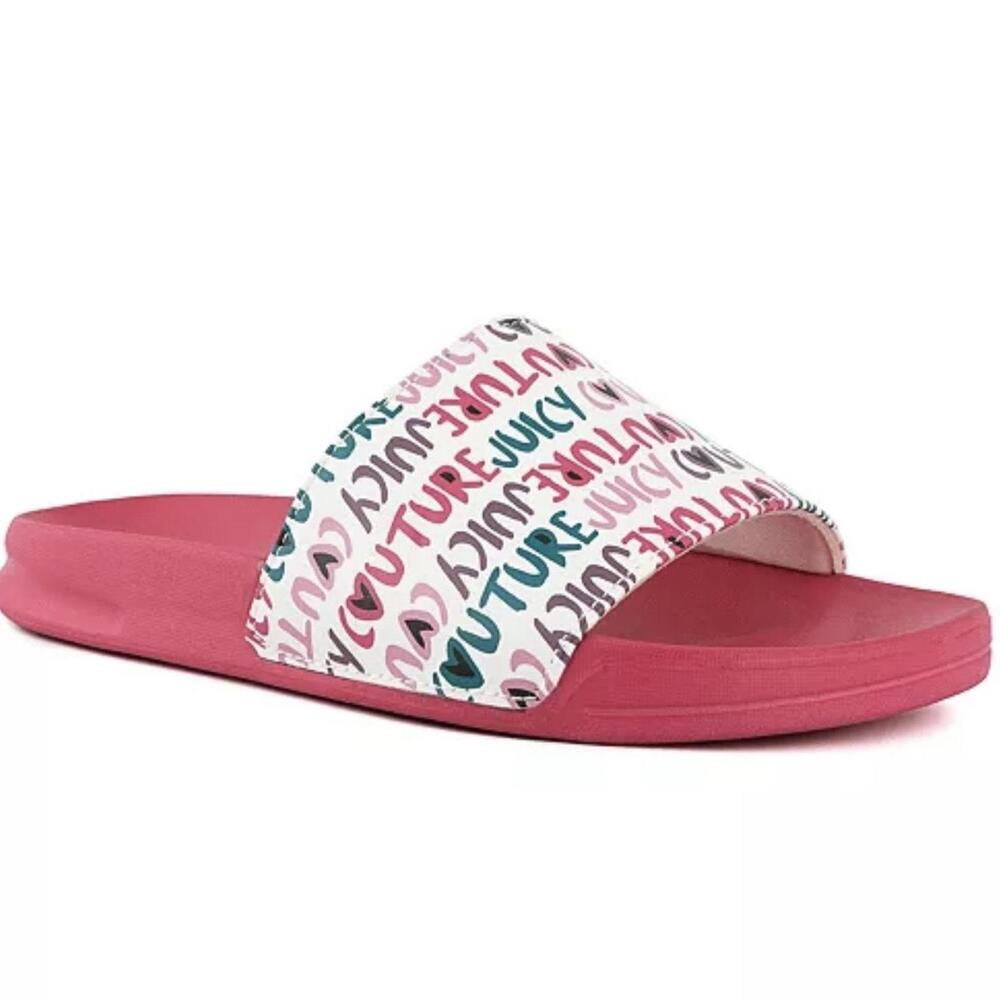 Juicy Couture - Wheeler Slides in Pink. Size 8